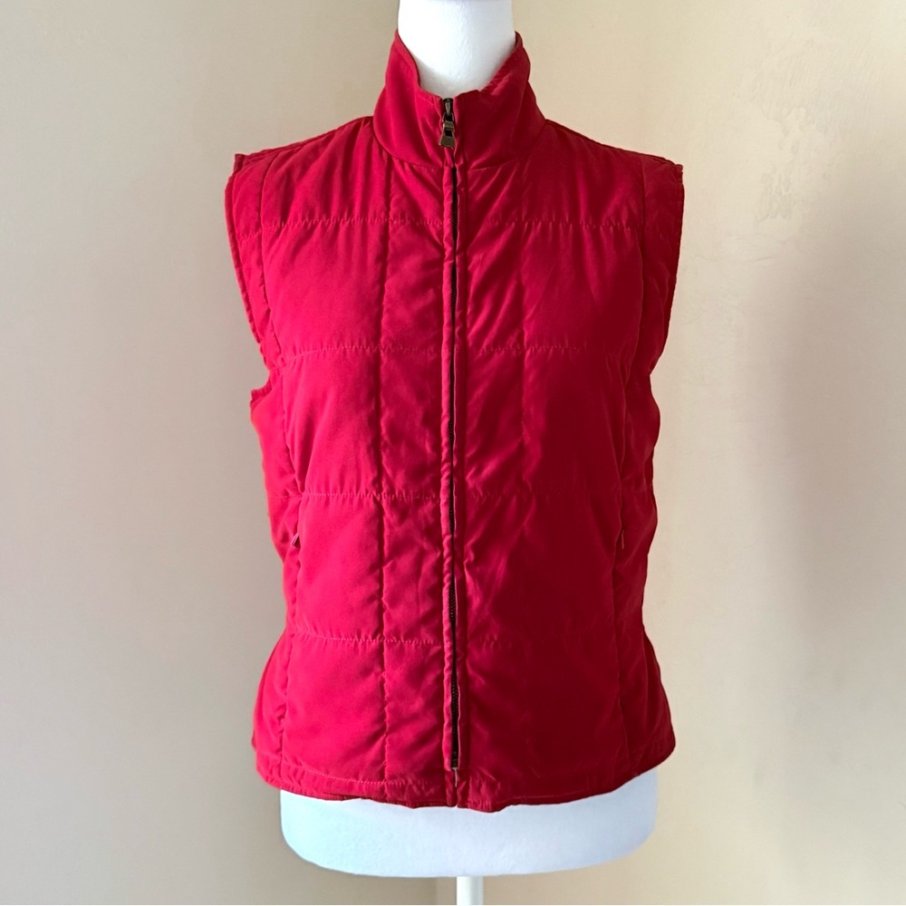 Faconnable Red Water Resistant Quilted Puffer Vest Jacket XS Designed in France